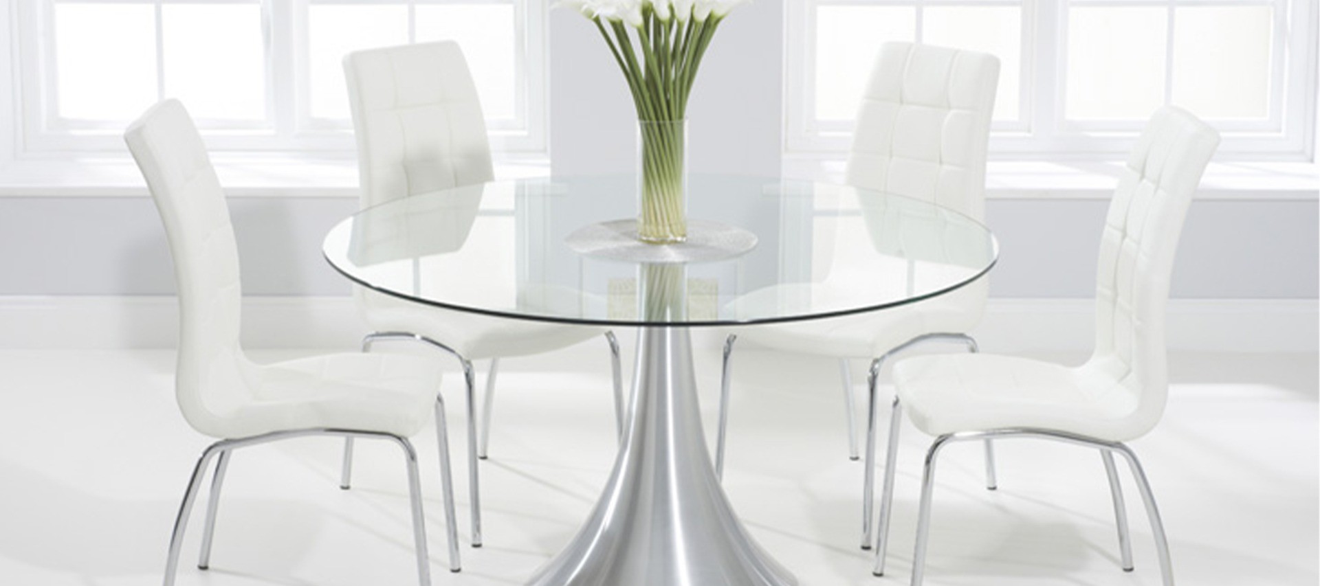 Photo 3 of Paloma 135cm round glass dining table