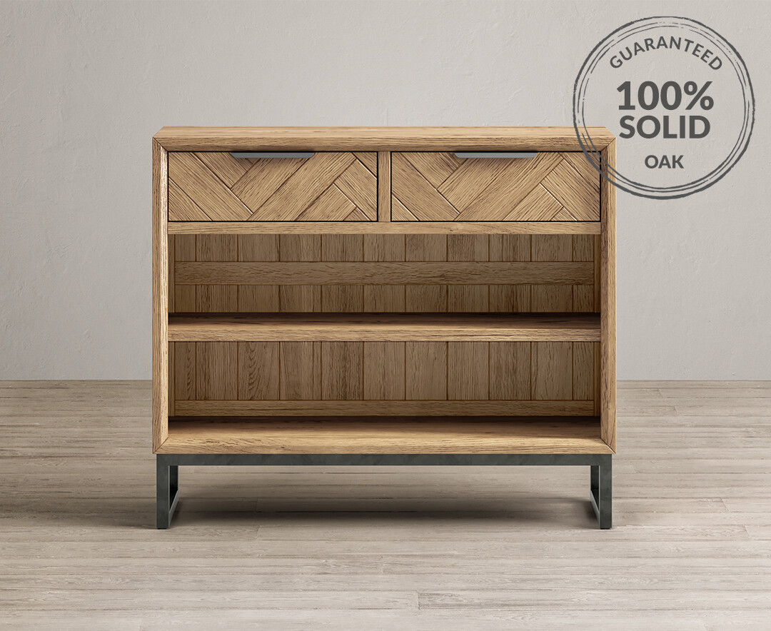 Herringbone Solid Oak Console Table