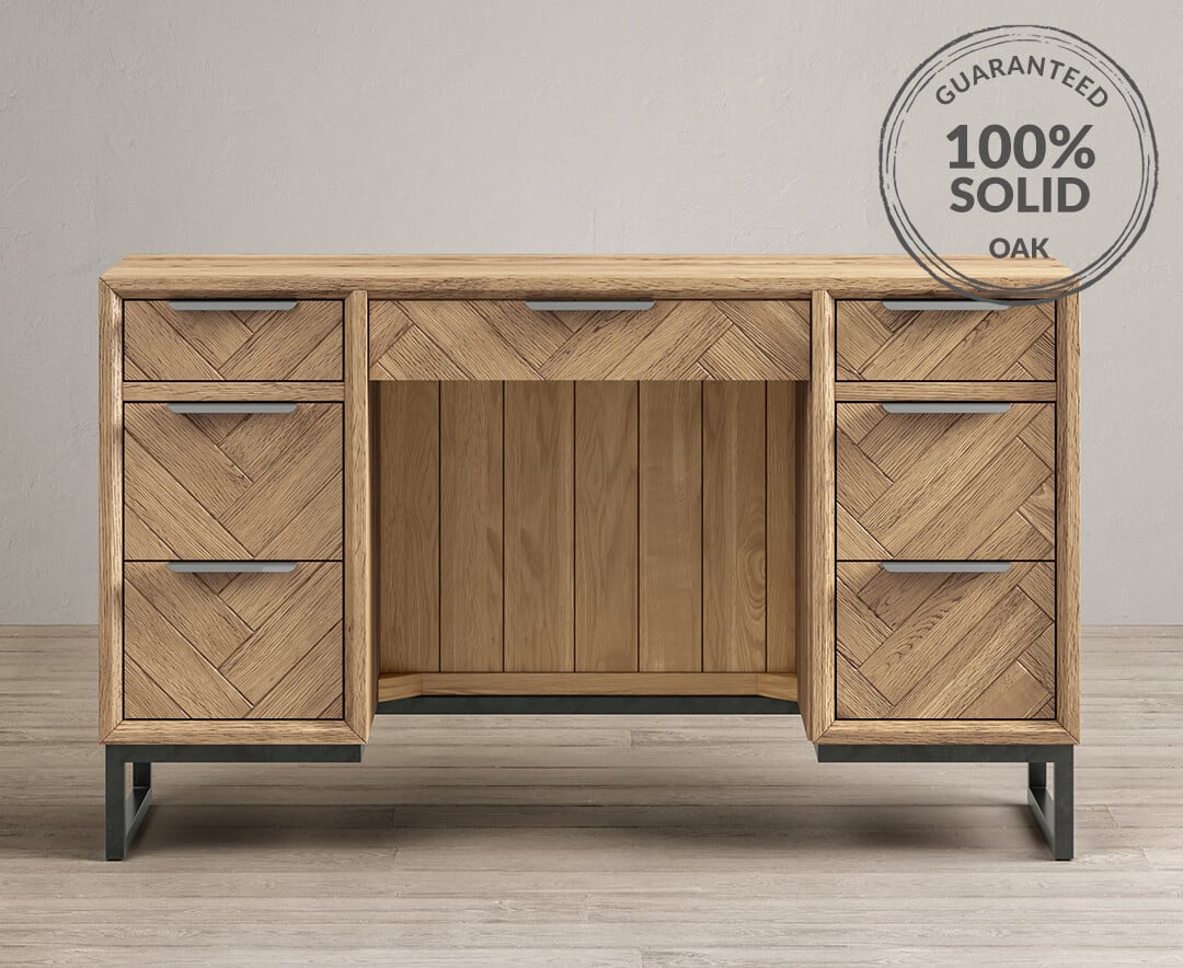 Skelby herringbone oak table deals