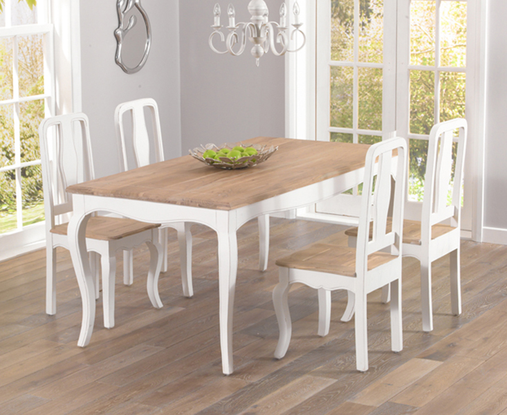 Parisian 175cm Shabby Chic Dining Table, Chic Dining Table And Chairs