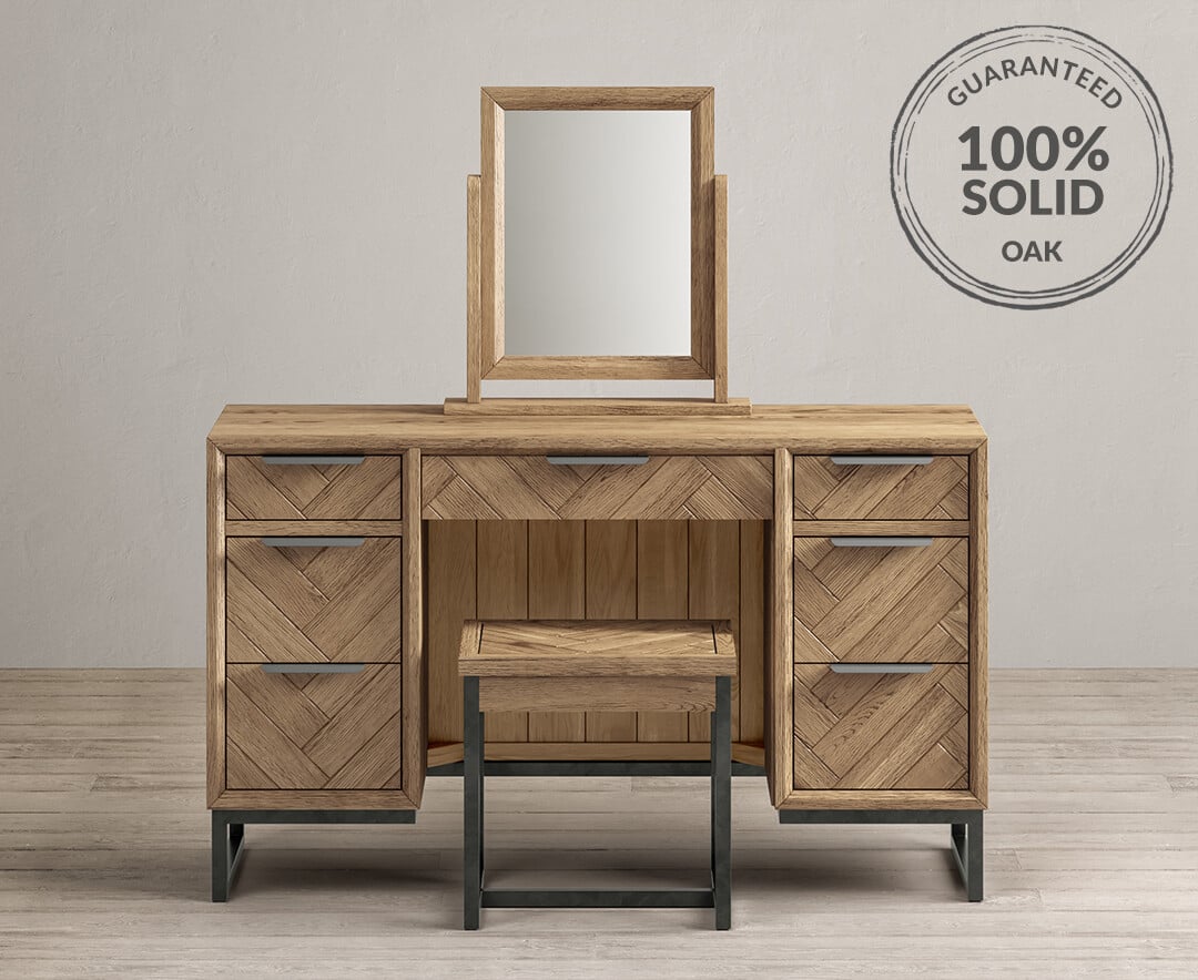 Natural oak dressing deals table