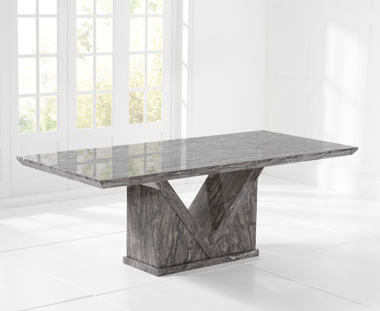 Photo 1 of Milan 220cm grey marble dining table