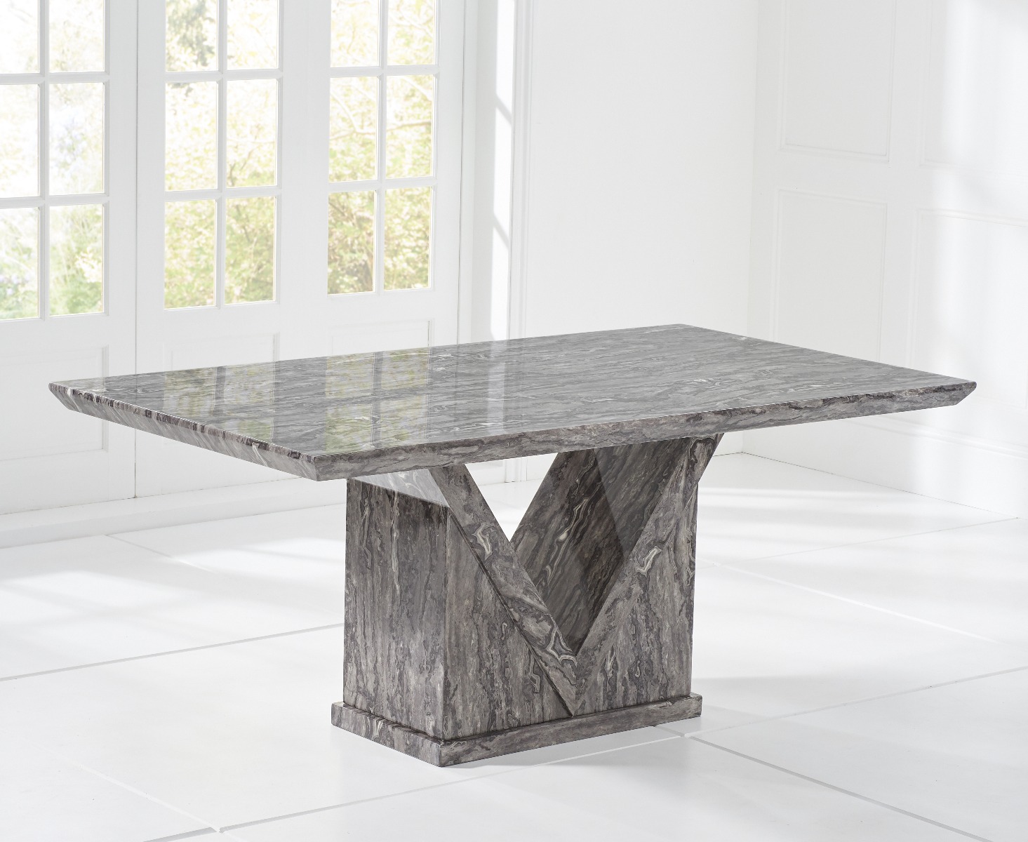 Photo 1 of Milan 180cm grey marble dining table