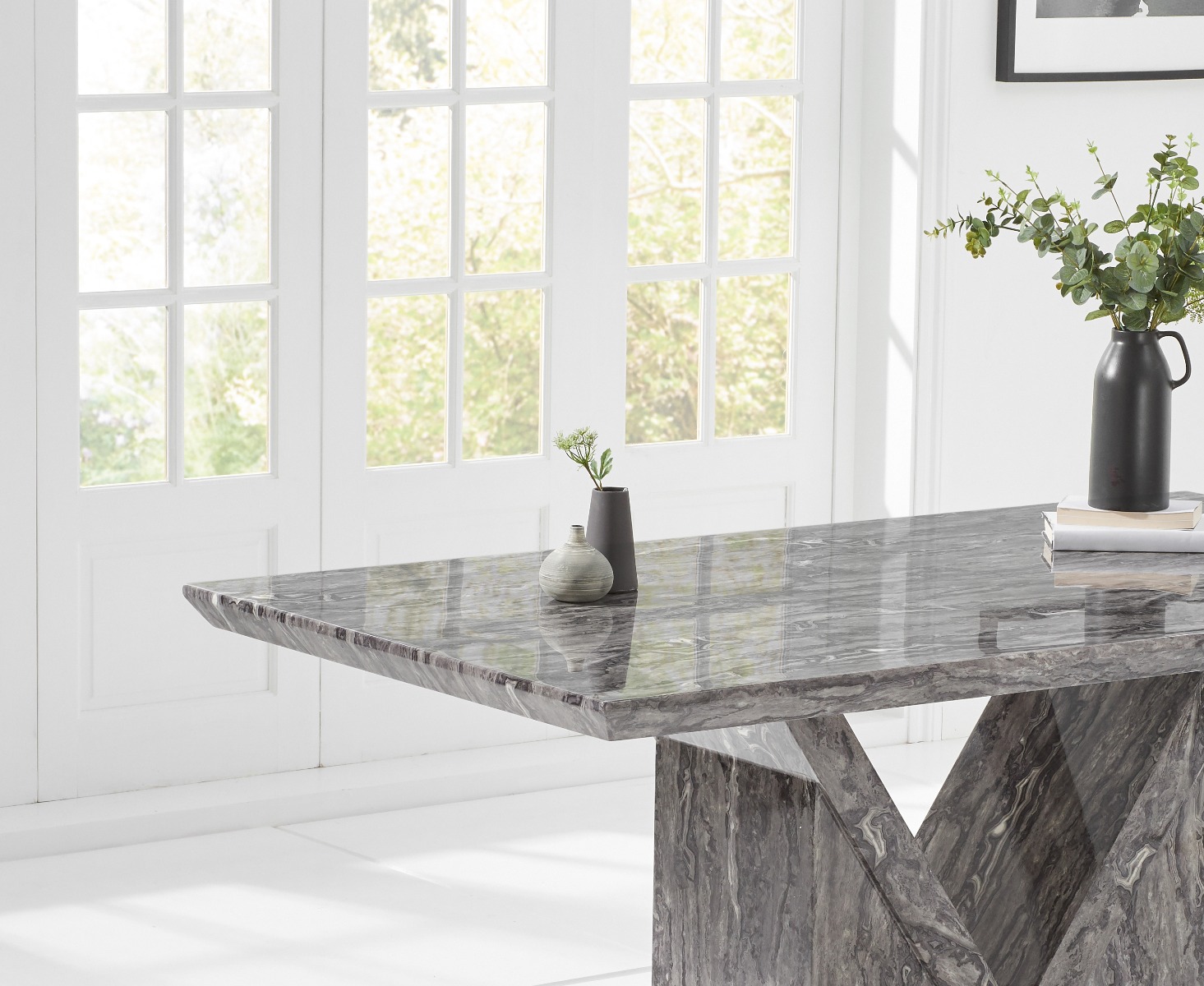 Photo 2 of Milan 160cm grey marble dining table
