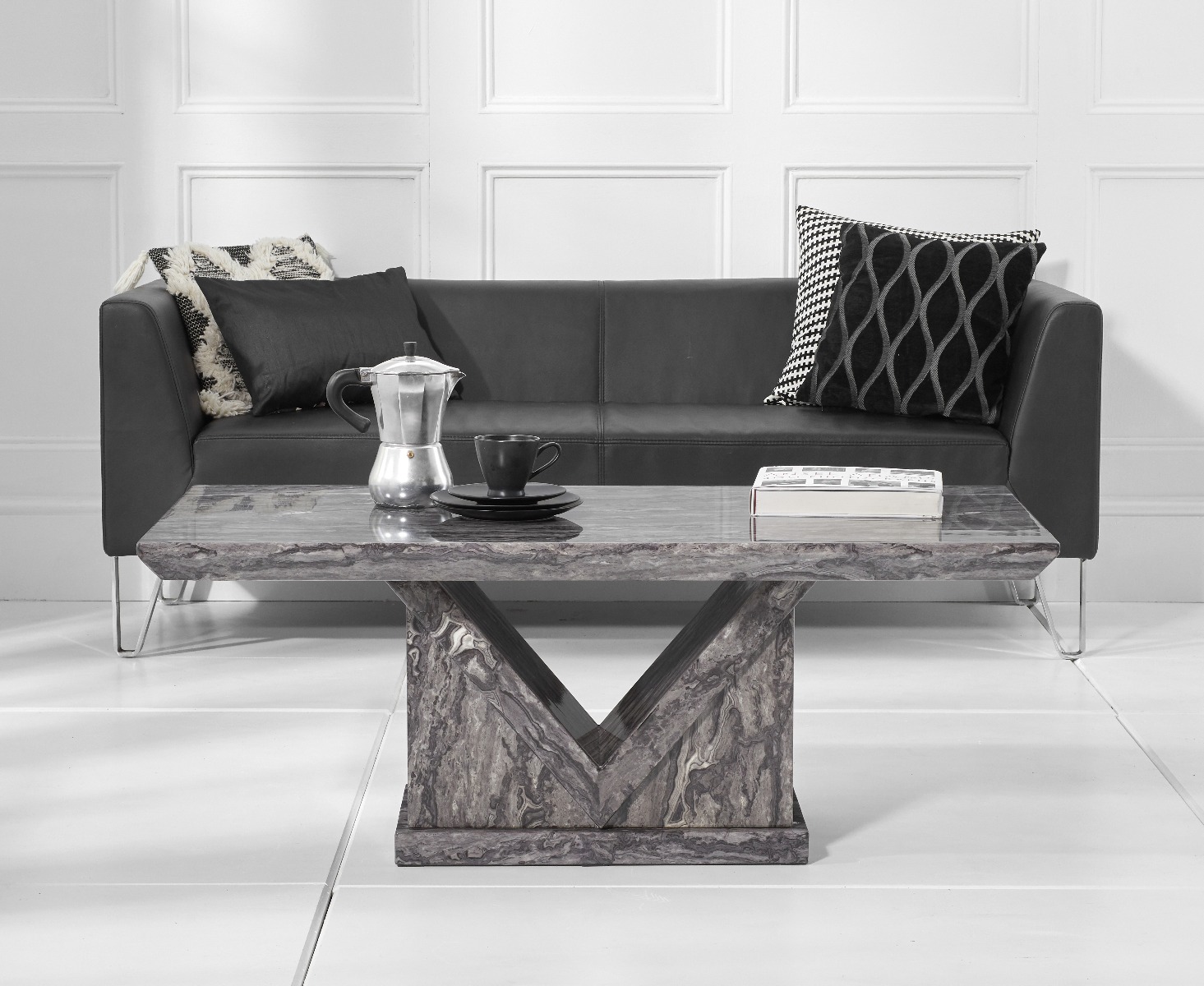 Mocha Grey Marble Coffee Table