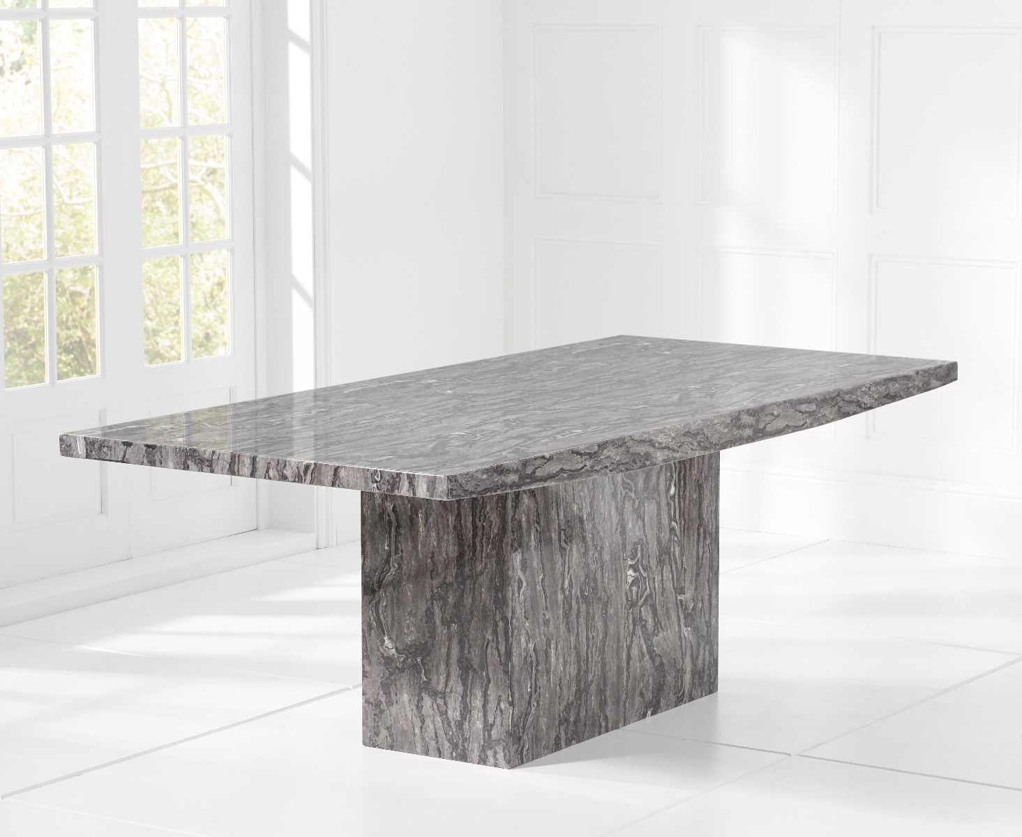 Photo 1 of Crema 180cm grey marble dining table