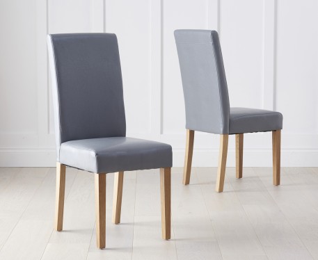 Olivia Grey Faux Leather Dining Chairs