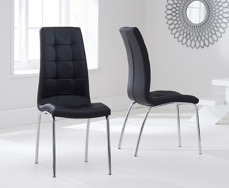 Photo 1 of Enzo black faux leather dining chairs