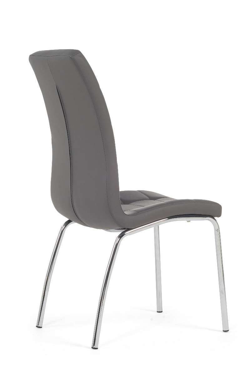 Photo 4 of Calgary charcoal grey faux leather dining chairs