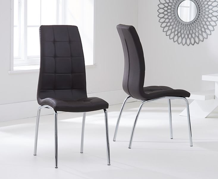 Calgary Brown Faux Leather Dining Chairs