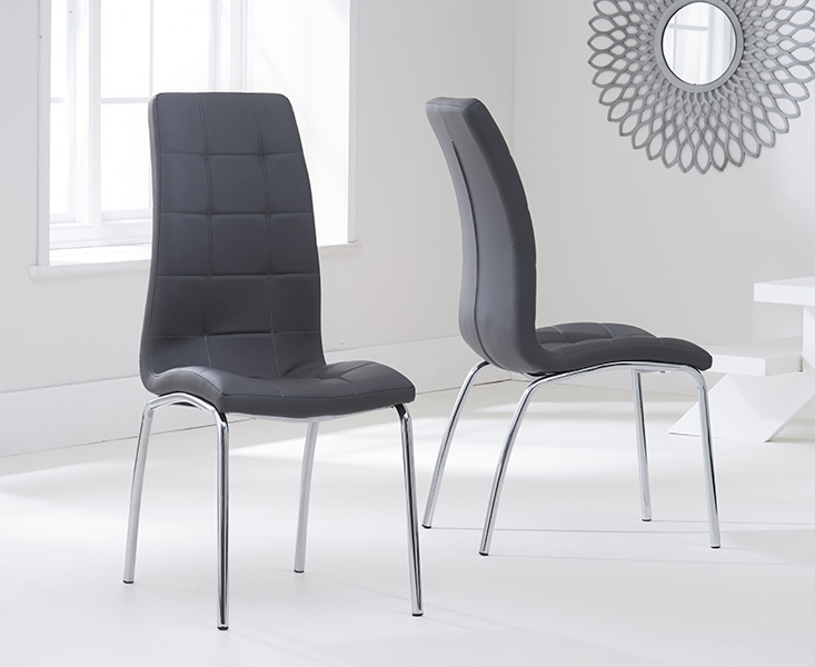 Calgary Charcoal Grey Faux Leather Dining Chairs