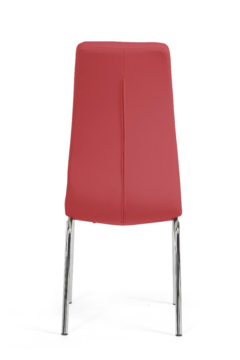 Photo 5 of Enzo red faux leather dining chairs