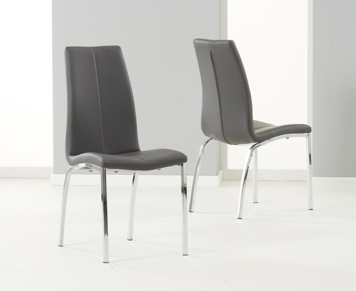 Product photograph of Marco Charcoal Grey Faux Leather Dining Chairs from Oak Furniture Superstore