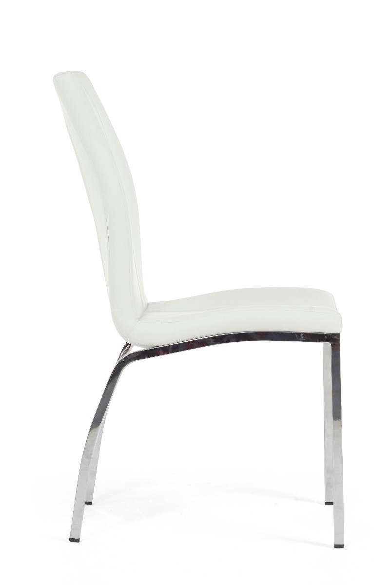 Photo 2 of Marco ivory white faux leather dining chairs