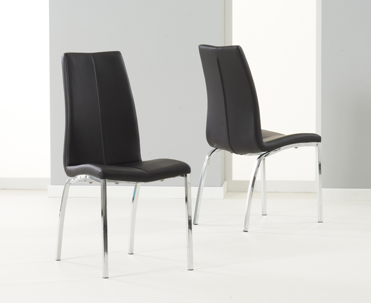Product photograph of Marco Black Faux Leather Dining Chairs from Oak Furniture Superstore