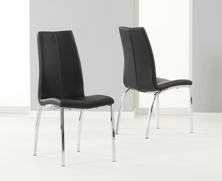 Product photograph of Marco Black Faux Leather Dining Chairs from Oak Furniture Superstore