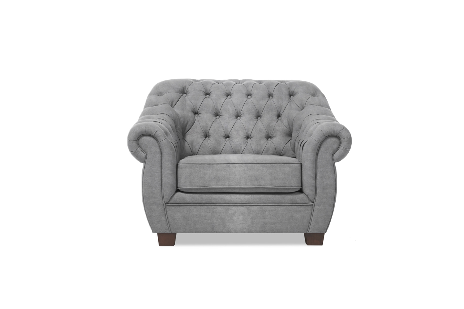 Photo 3 of Eva chesterfield light grey velvet armchair