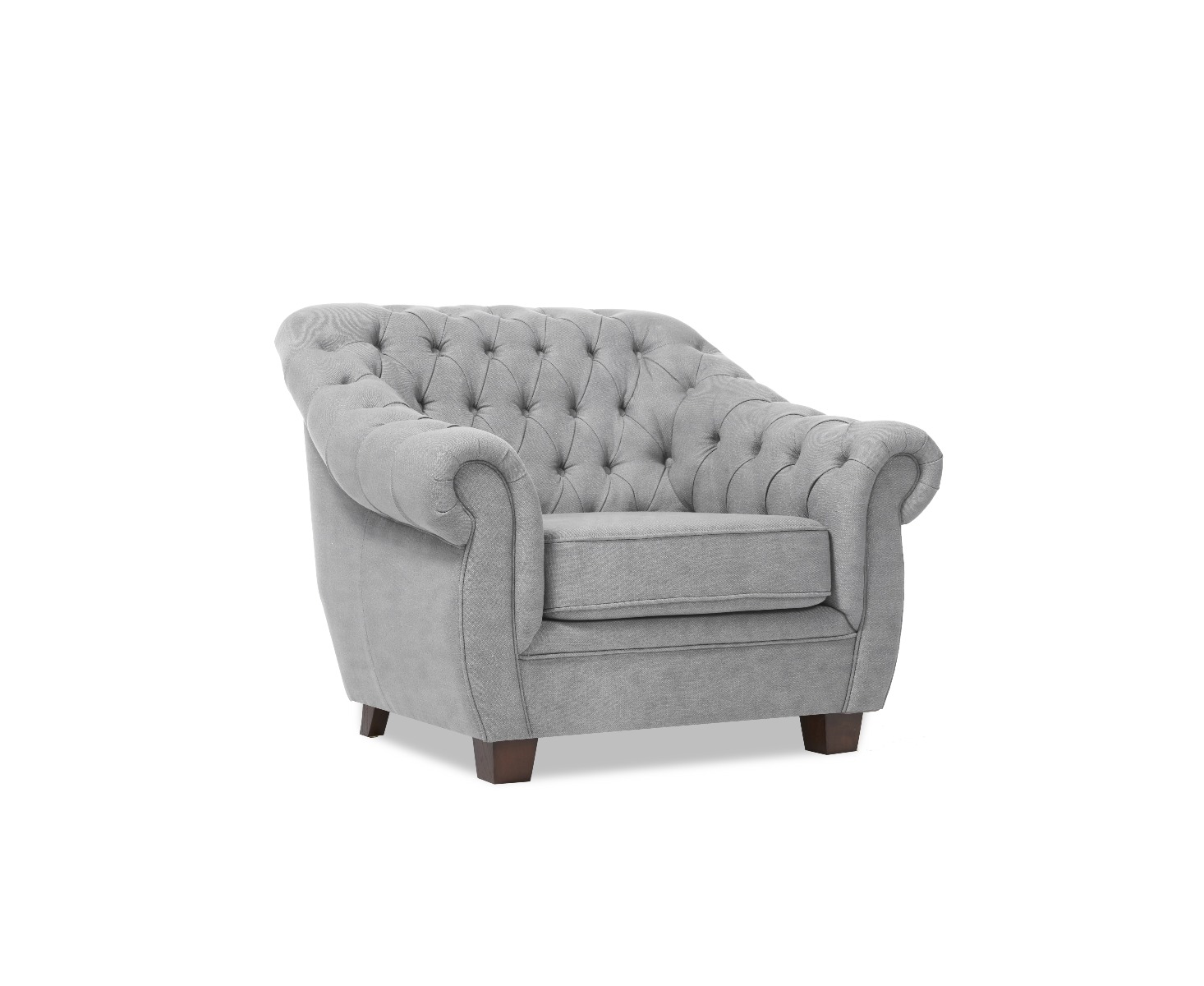 Photo 4 of Eva chesterfield light grey velvet armchair