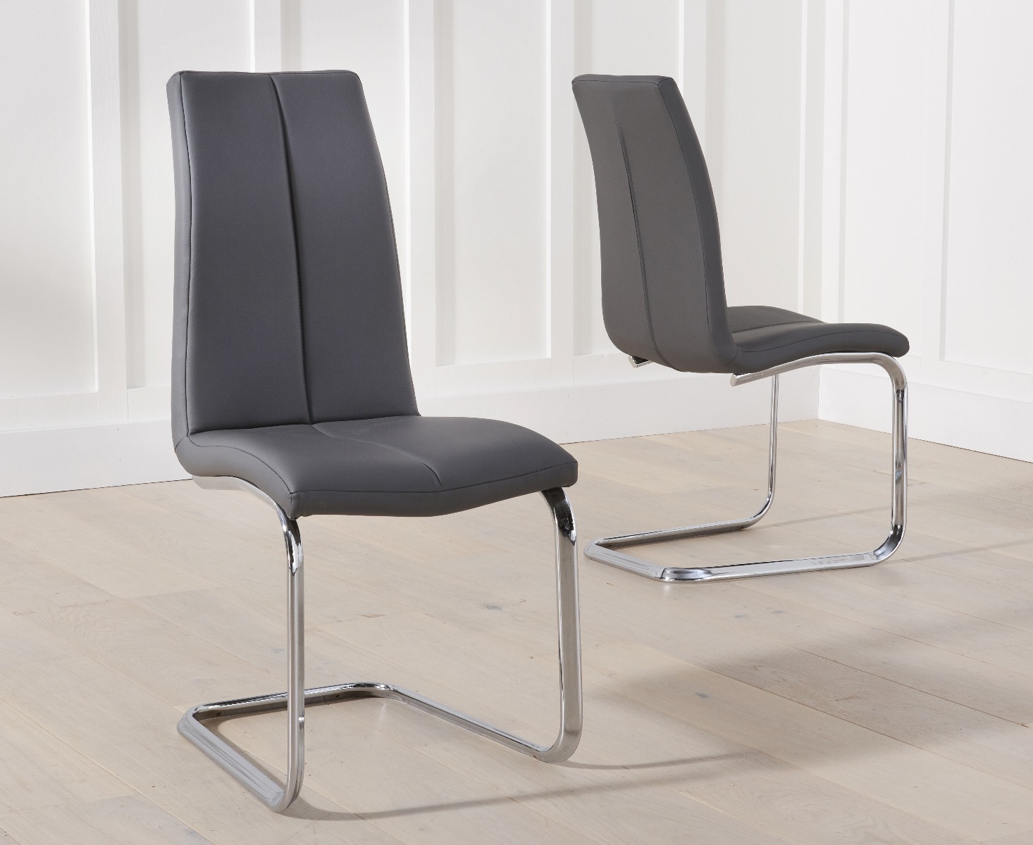 Photo 1 of Gianni grey faux leather dining chairs