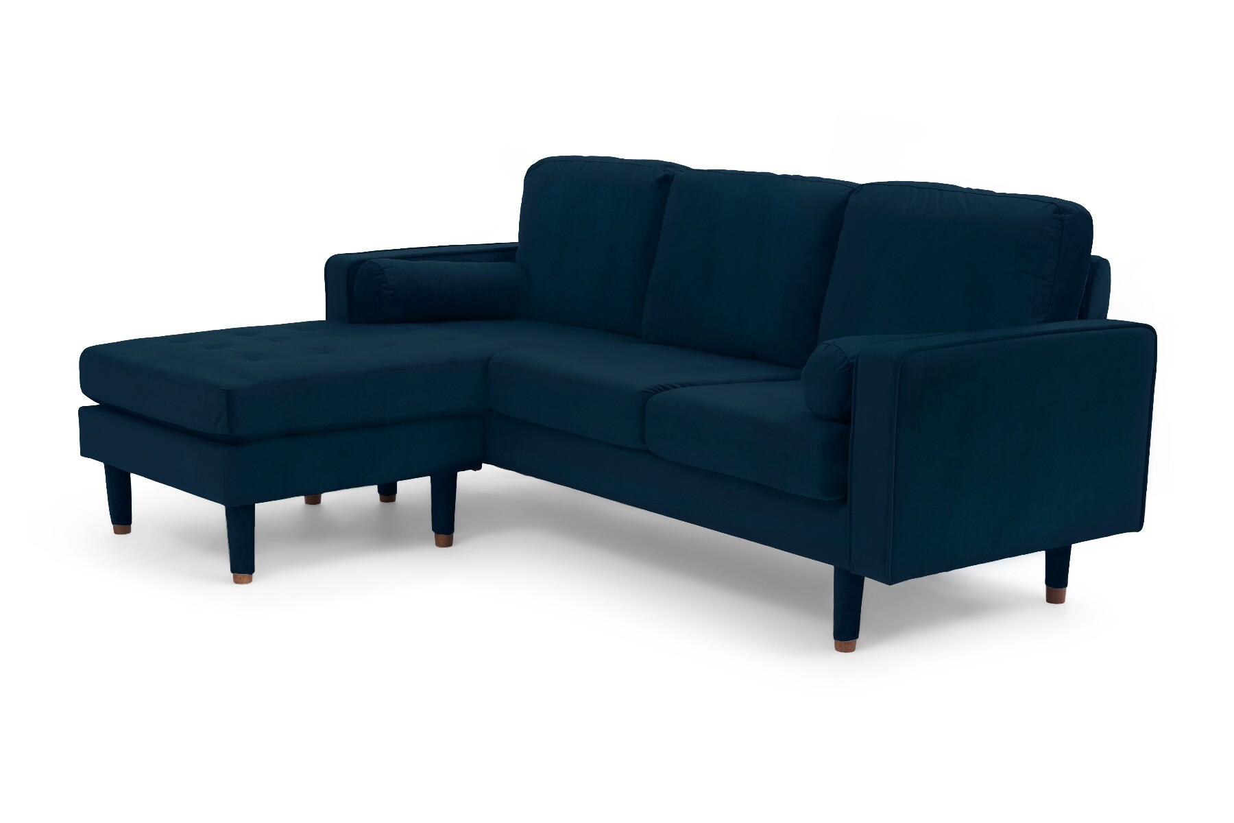 Photo 2 of Bailey blue velvet 3 seater reversible chaise sofa