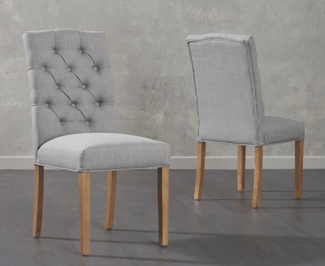 Product photograph of Isabella Grey Fabric Dining Chairs from Oak Furniture Superstore