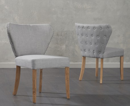 Product photograph of Isla Grey Fabric Dining Chairs from Oak Furniture Superstore