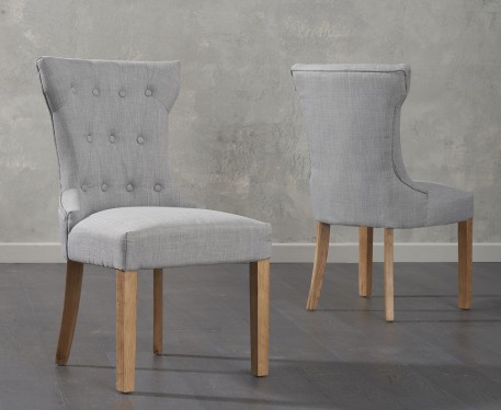 Product photograph of Clara Grey Fabric Dining Chairs from Oak Furniture Superstore
