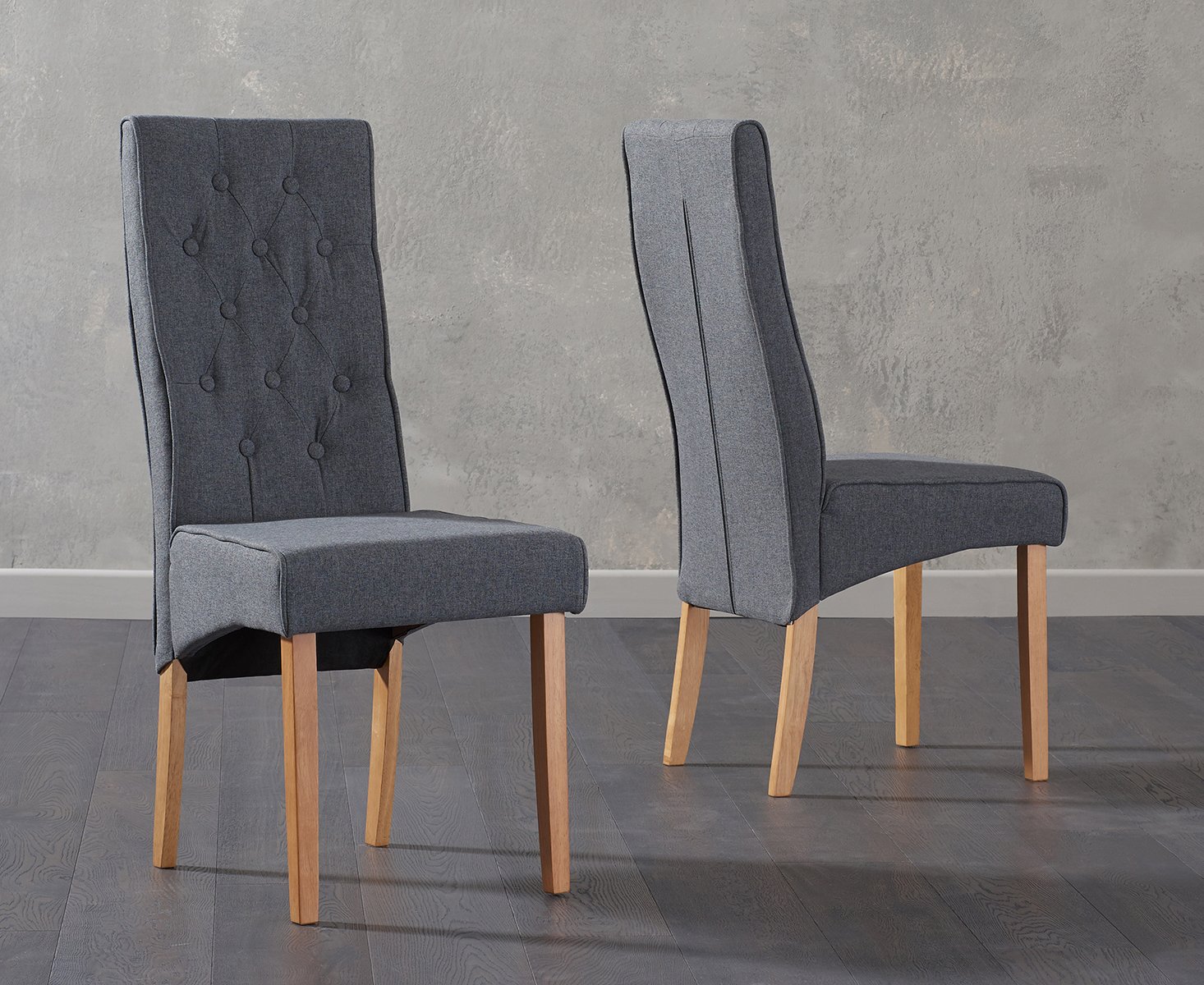 Juliette Grey Fabric Dining Chairs