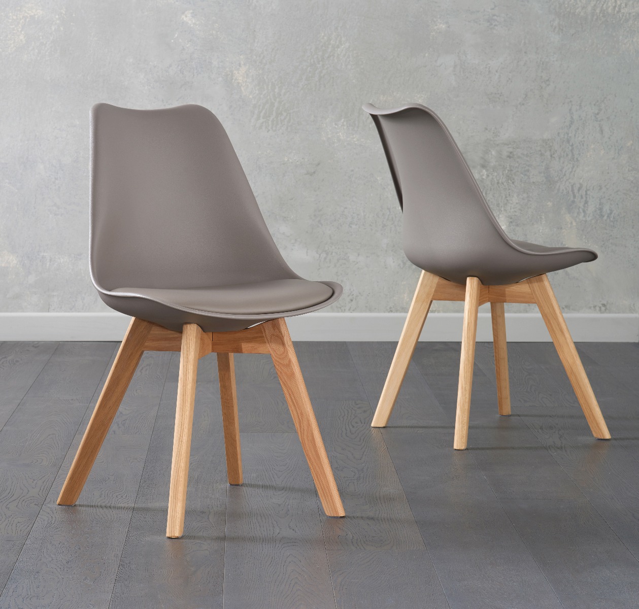 Product photograph of Orson Mink Faux Leather Dining Chairs from Oak Furniture Superstore