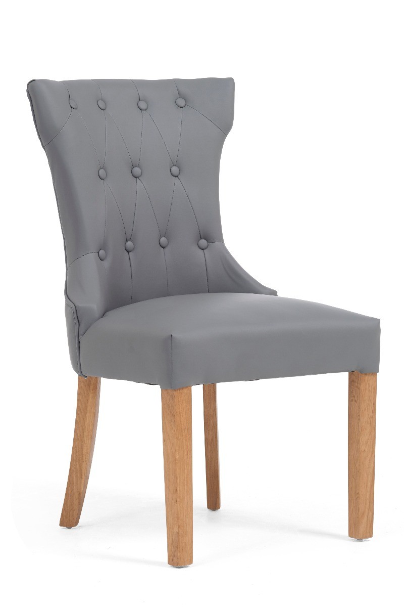 Photo 1 of Clara grey faux leather dining chairs