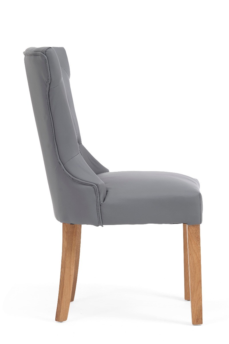 Photo 2 of Clara grey faux leather dining chairs