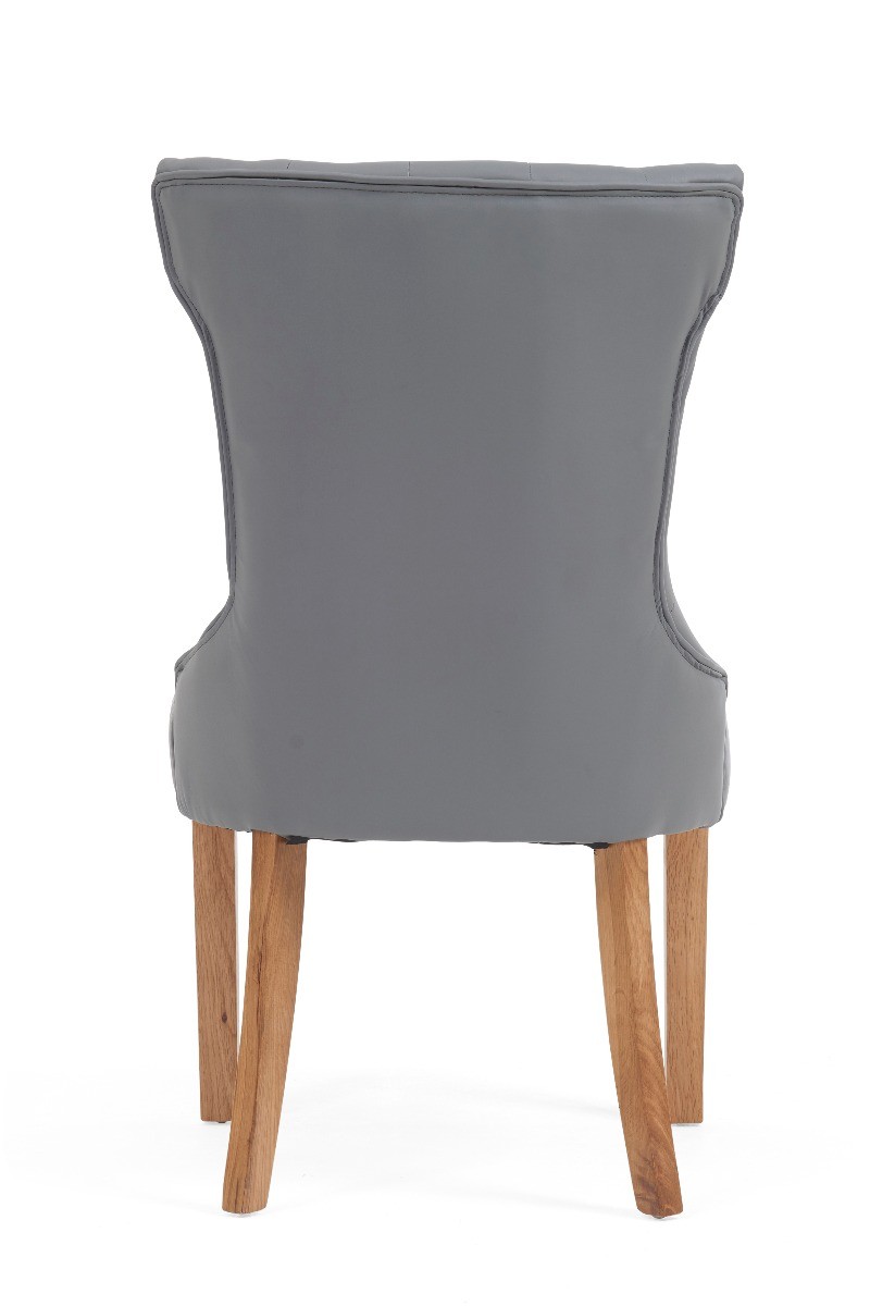 Photo 4 of Clara grey faux leather dining chairs