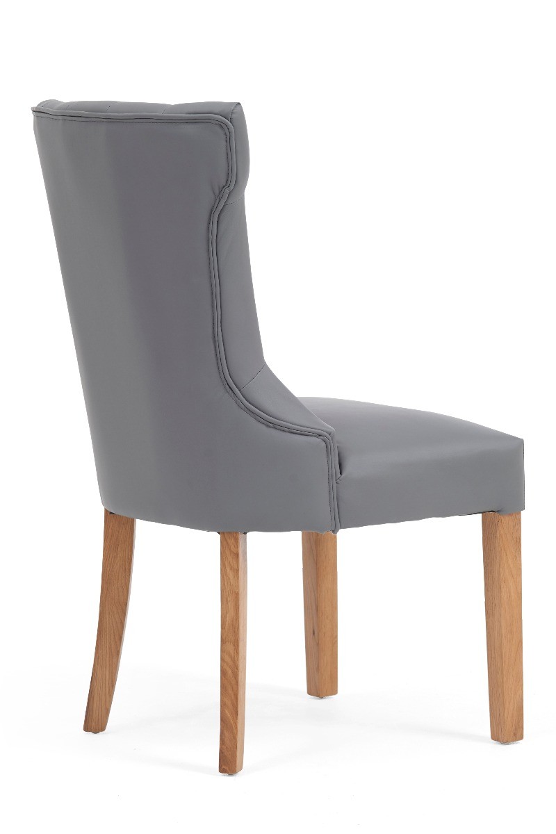 Photo 3 of Clara grey faux leather dining chairs