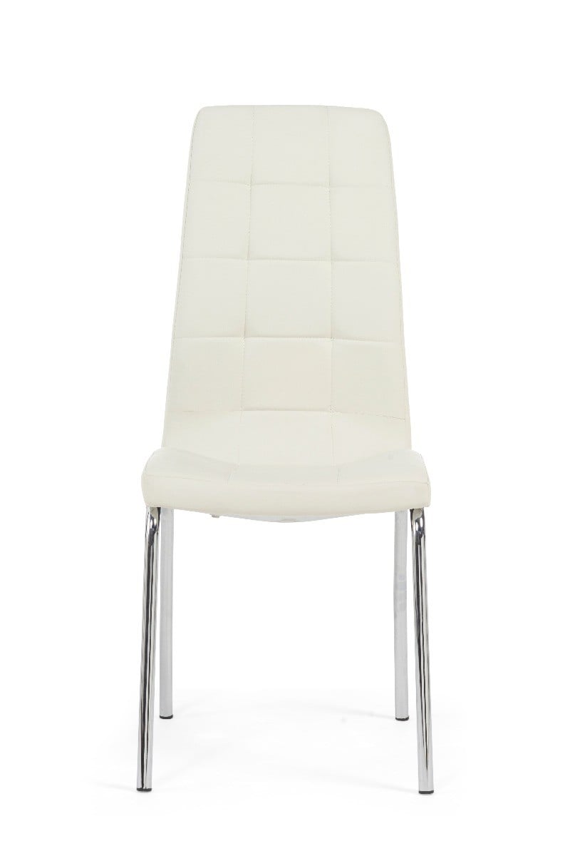 Calgary Ivory White Faux Leather Dining Chairs Oak Furniture