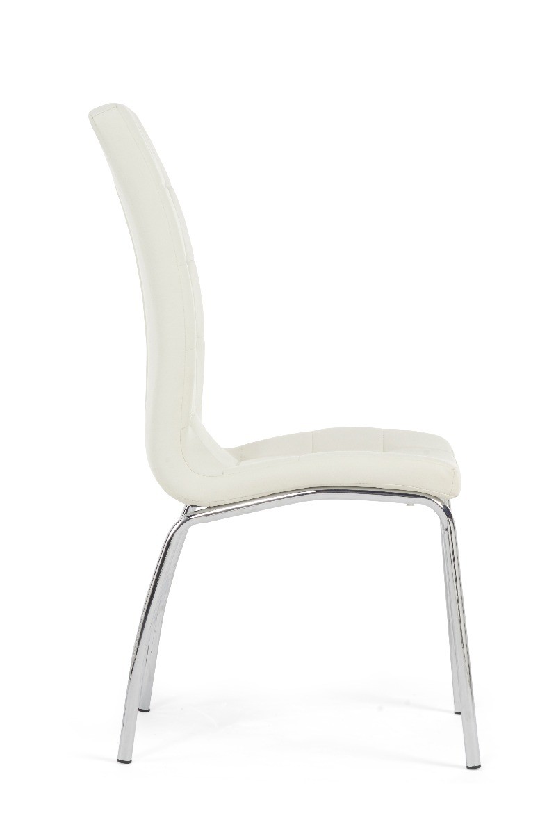 Photo 3 of Calgary ivory white faux leather dining chairs