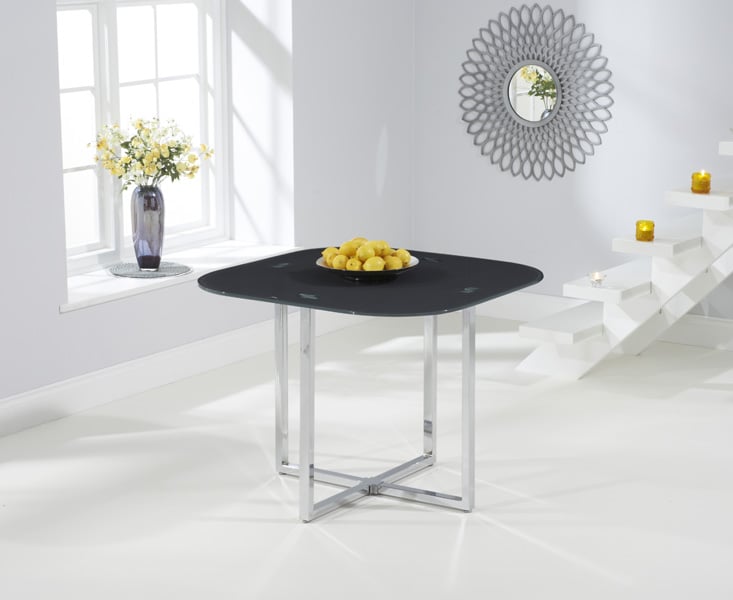 Product photograph of Algarve Grey Glass Dining Table from Oak Furniture Superstore