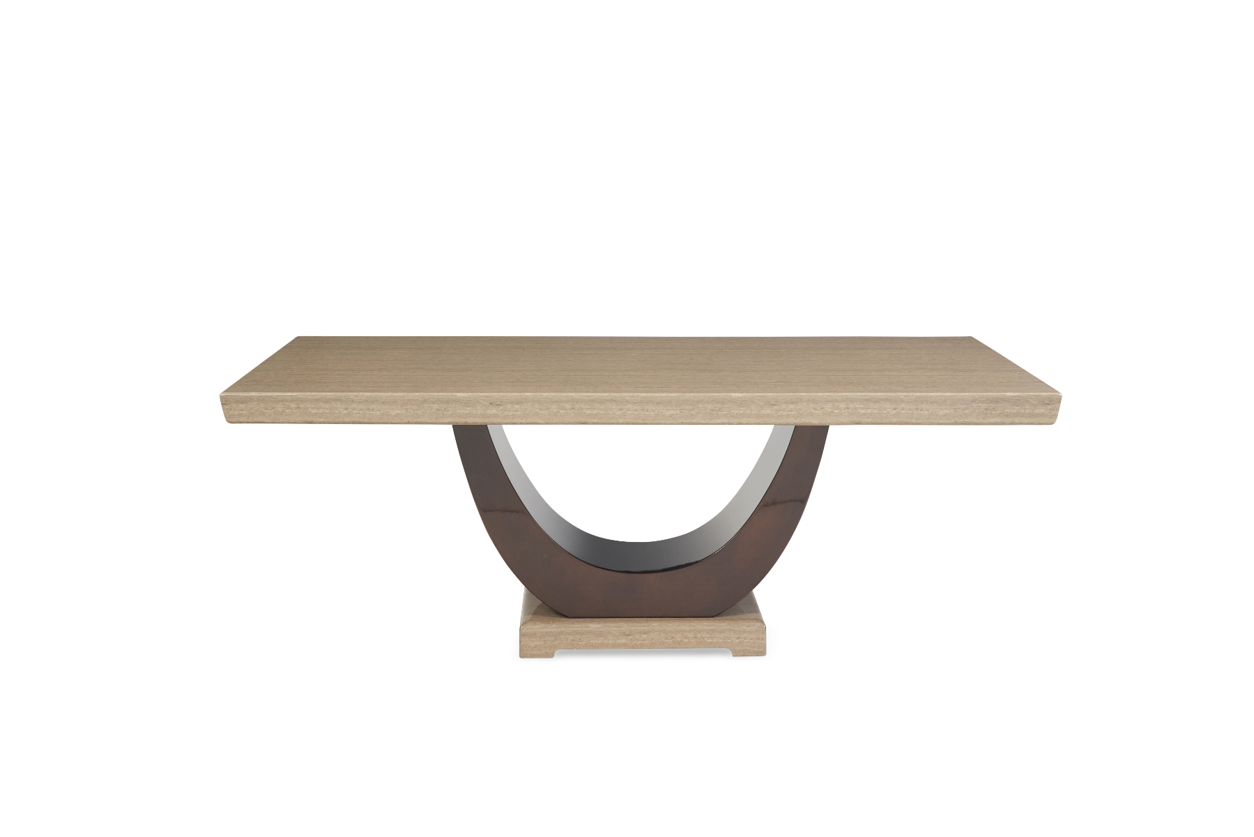 Photo 3 of Raphael 200cm brown pedestal marble dining table