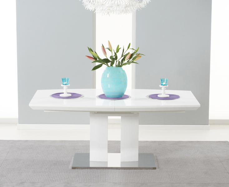 Extending Carlo 180cm White High Gloss Dining Table