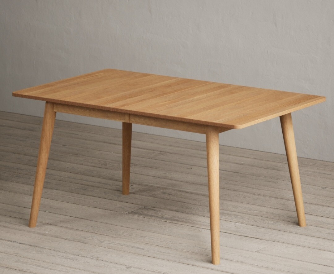Product photograph of Extending Ruben 150cm Retro Oak Dining Table from Oak Furniture Superstore