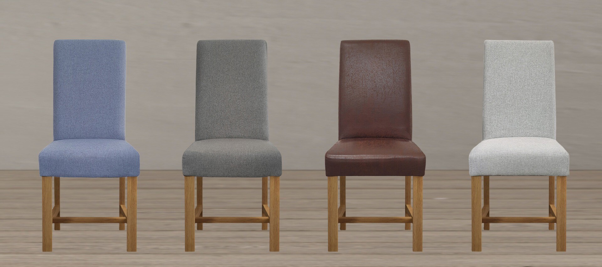 Photo 4 of Braced leg antiqued brown suede fabric dining chairs