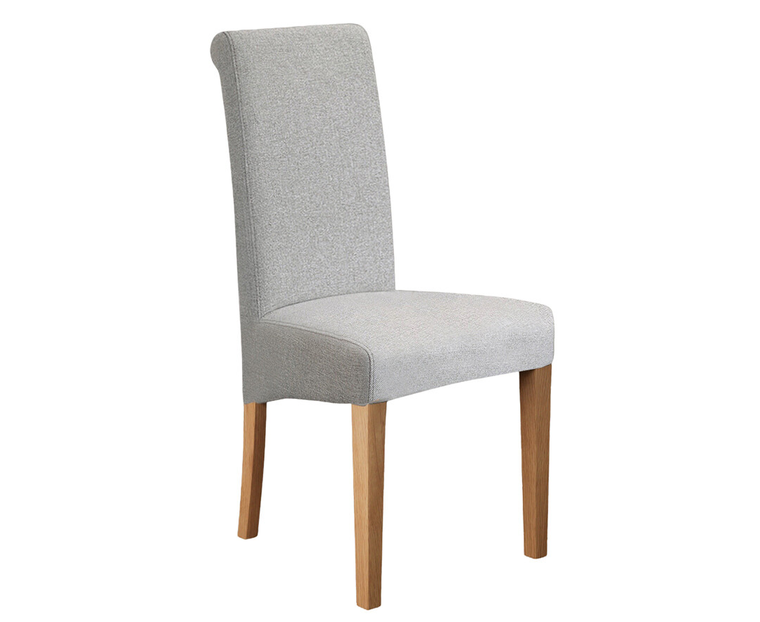 Photo 3 of Scroll back grey fabric dining chairs