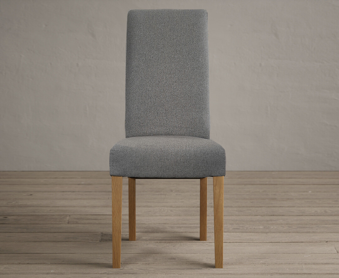Product photograph of Scroll Back Charcoal Grey Fabric Dining Chairs from Oak Furniture Superstore