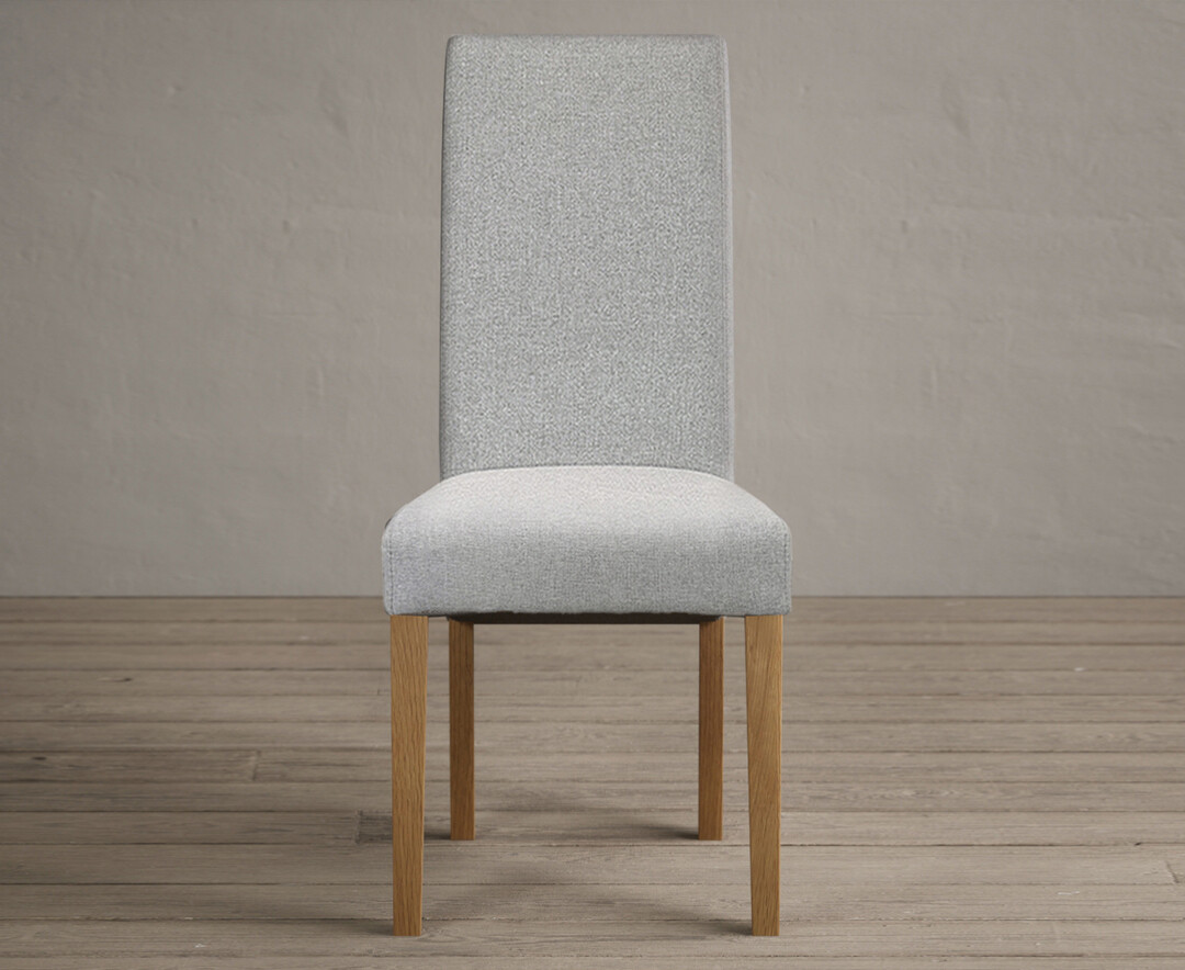 Product photograph of Scroll Back Grey Fabric Dining Chairs from Oak Furniture Superstore