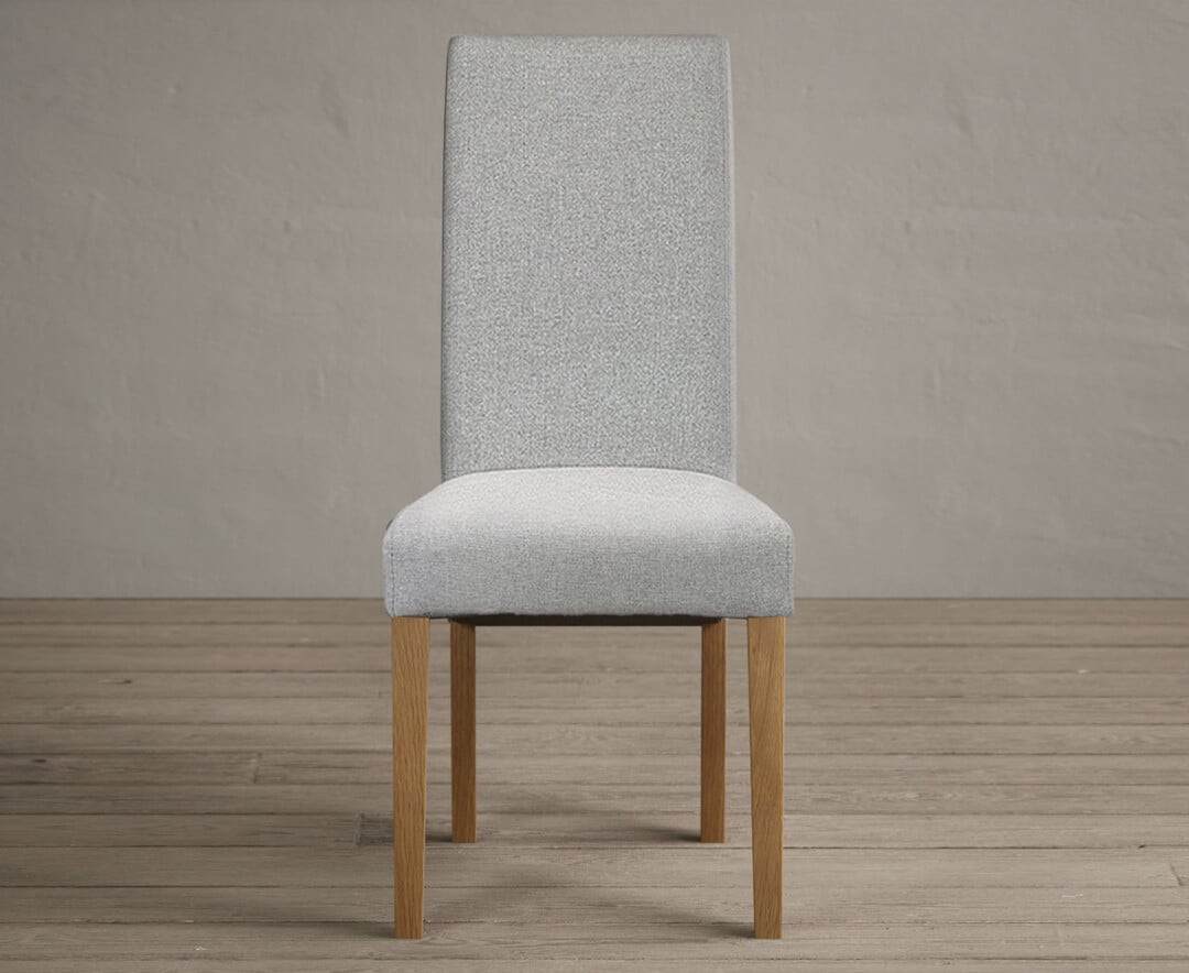 Scroll Back Grey Fabric Dining Chairs