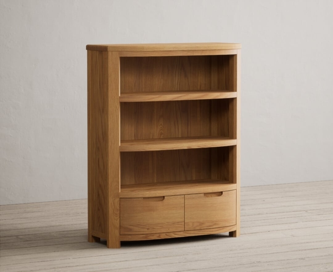 Somerton Curved Solid Oak Small Bookcase