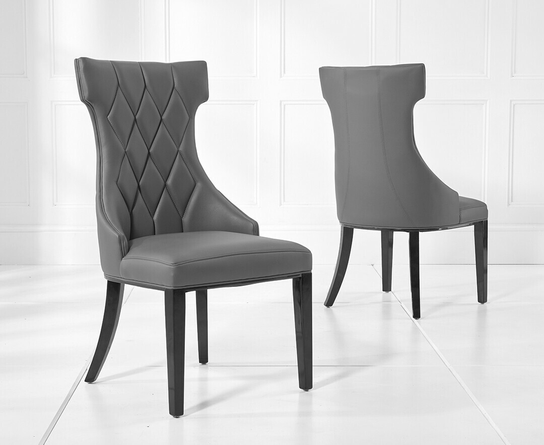 Photo 2 of Antonio 180cm grey marble table with 8 grey sophia chairs