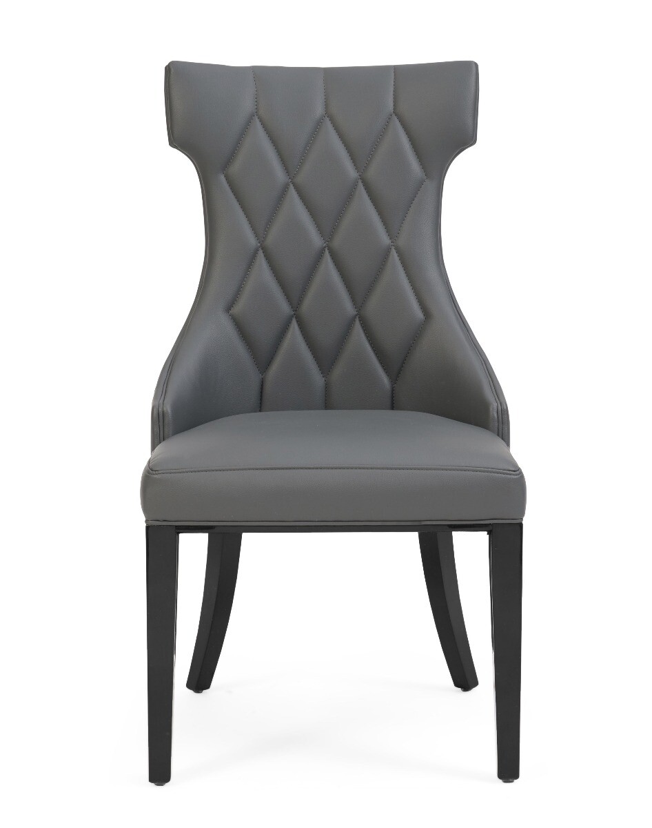 Photo 1 of Sophia grey faux leather dining chairs