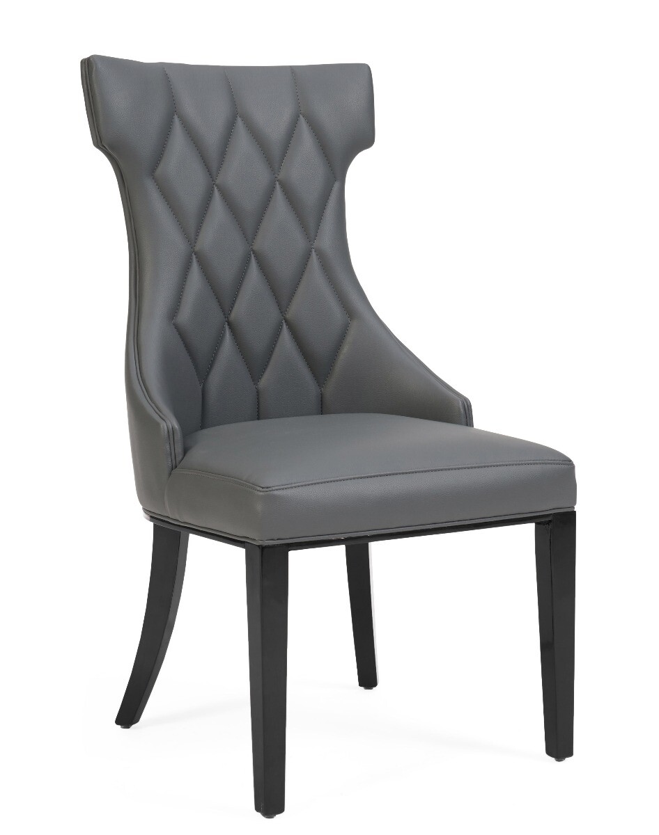 Photo 2 of Sophia grey faux leather dining chairs