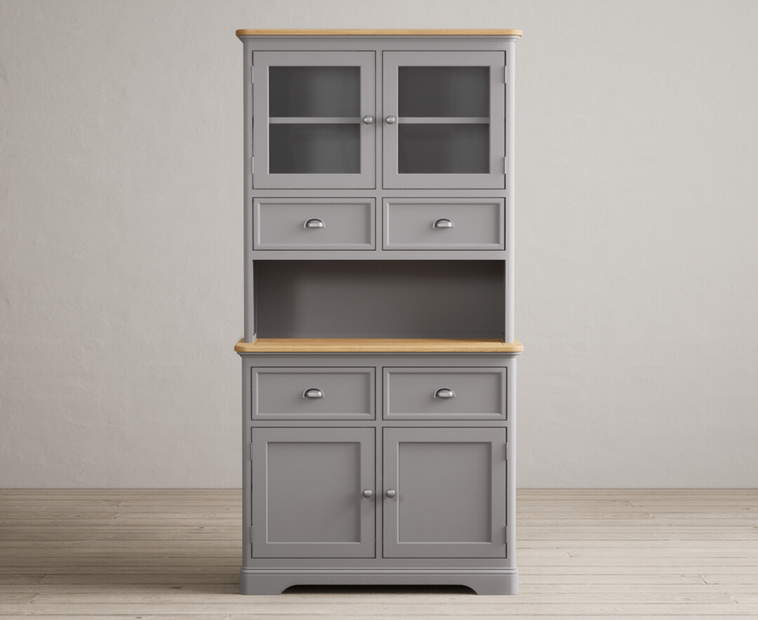 Product photograph of Bridstow Oak And Light Grey Painted Small Dresser from Oak Furniture Superstore