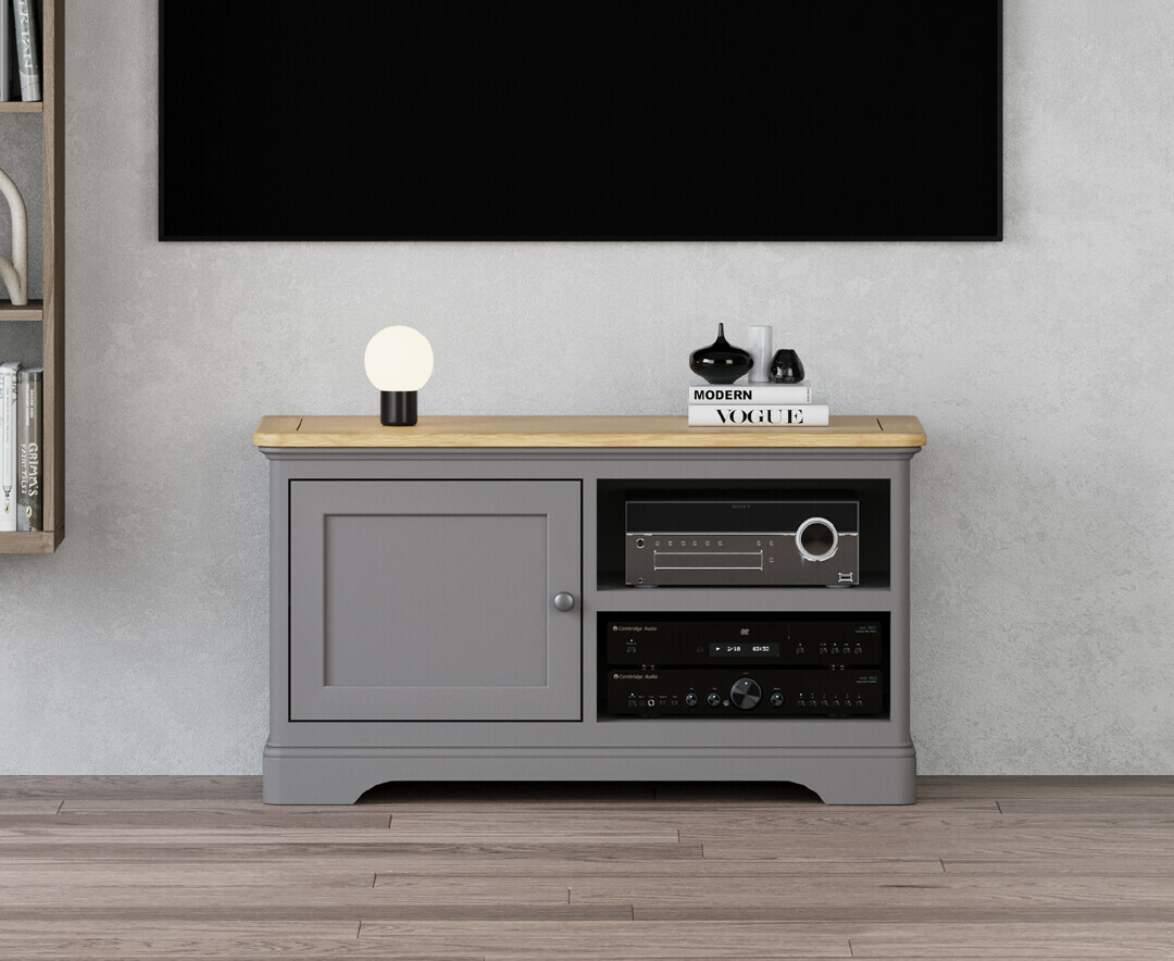 Felton Oak and Light Grey Painted Small TV Cabinet